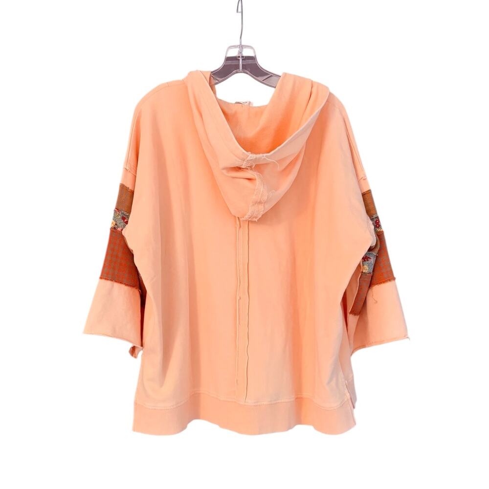 Easel Patchwork Hoodie Tunic Peach Floral Boho Oversized Medium NWT - Picture 8 of 8